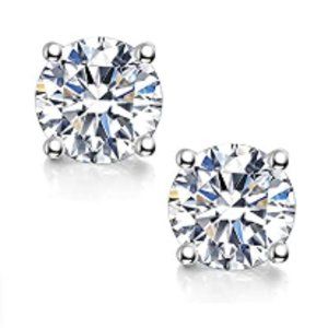 1ct Brilliant Round Cut Moissanite Stud Earrings